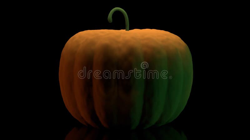 3D animation - rotating pumpkin - Jack o Lantern vector illustration