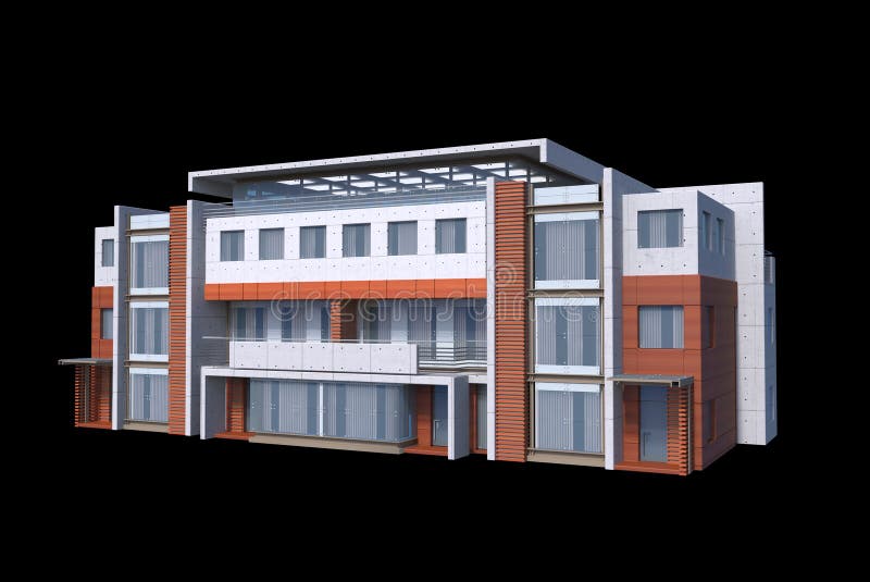 3D Apartment Building Architecture Stock Illustration Illustration of