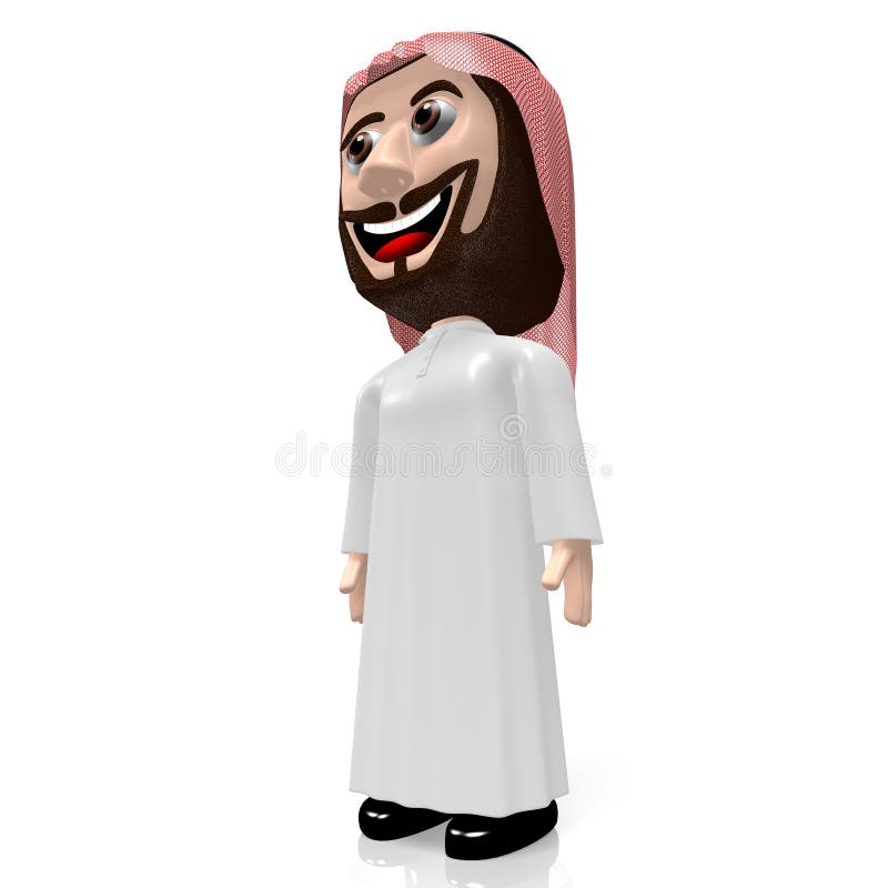 3d Arab Funny Cartoon Character Stock Illustration Illustration Of Ghutra Humor 186161457