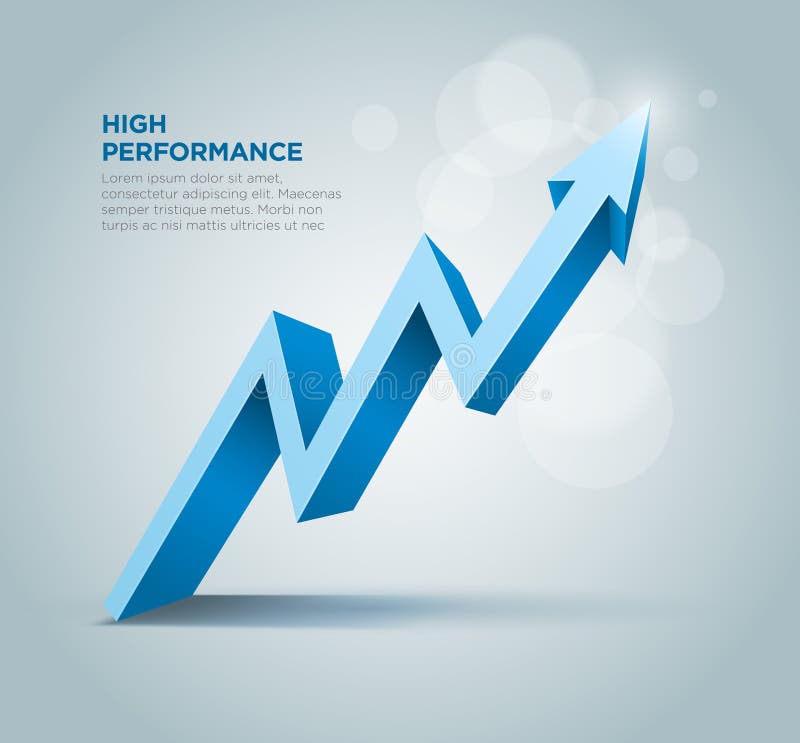 Vector 3d arrow graph illustration.