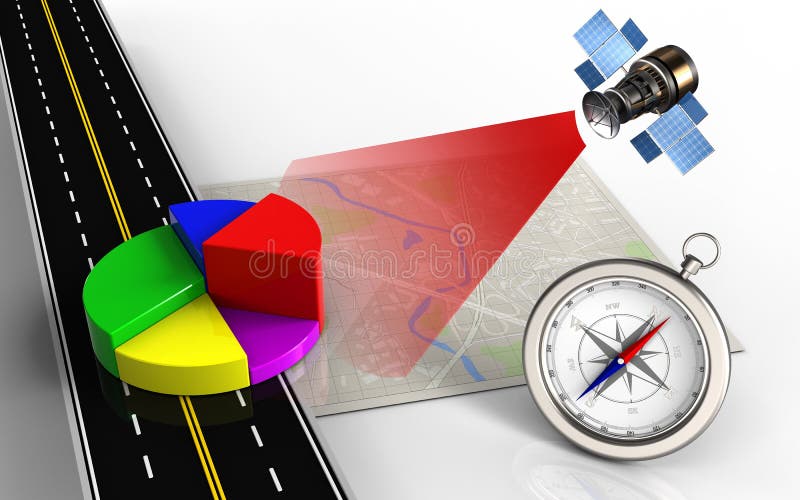 3d asphalt road vector illustration