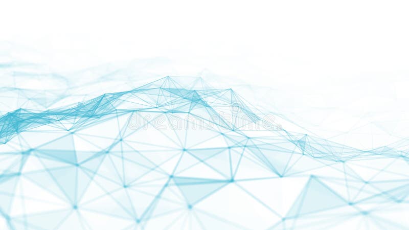 3d astratto che rende i punti e le linee futuristici struttura digitale geometrica del collegamento del computer Plesso con le pa illustrazione vettoriale