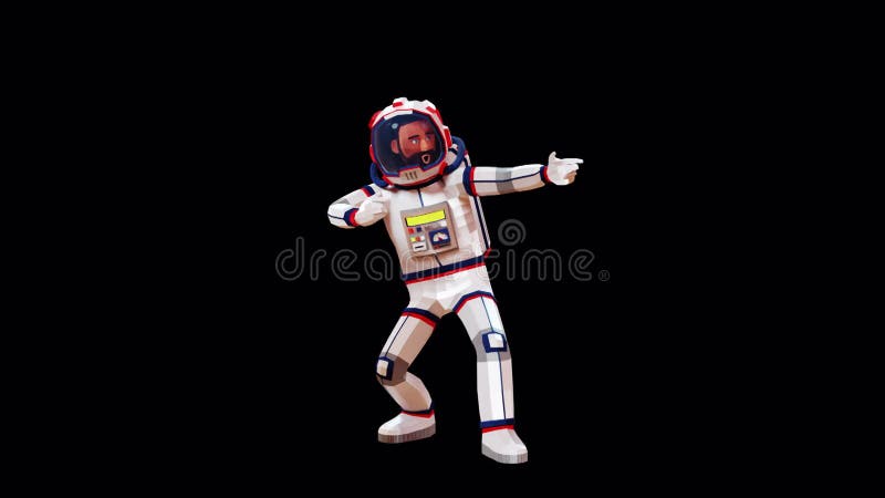 Un astronaut în puncte spațiale cu degetul stock illustration