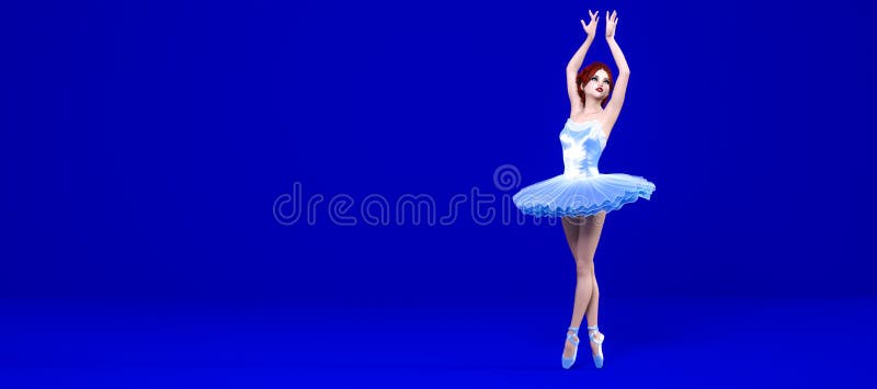Ballerina in Blue Vector Watercolor Stock Vector - Illustration of ...