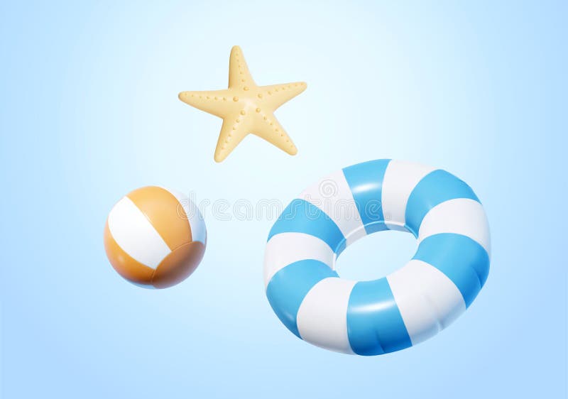 3d beach toy element collection