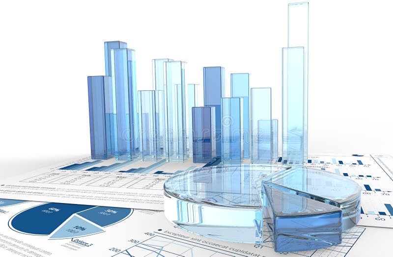 Blue and white 3D business charts and graphics. Blue and white 3D business charts and graphics.