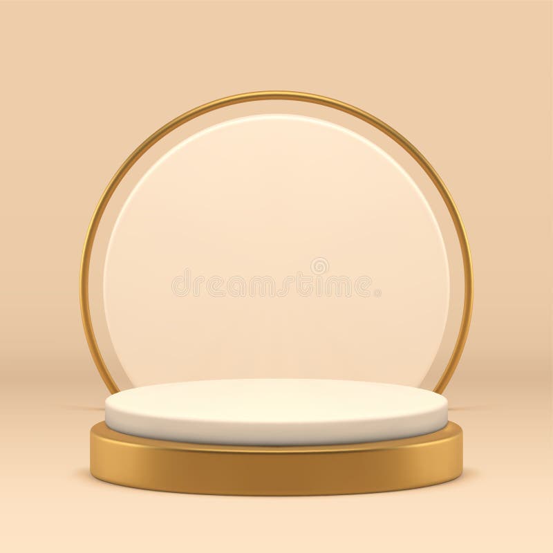 3d beige роскошь пьедестал пьедестал для премиум продукт показать реалистичный вектор иллюстрации иллюстрация штока