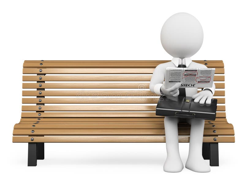 3D biali ludzie. Biznesmen patrzeje dla pracy w gazecie ilustracji 3D biali ludzie. Biznesmen patrzeje dla pracy w gazecie ilustracji