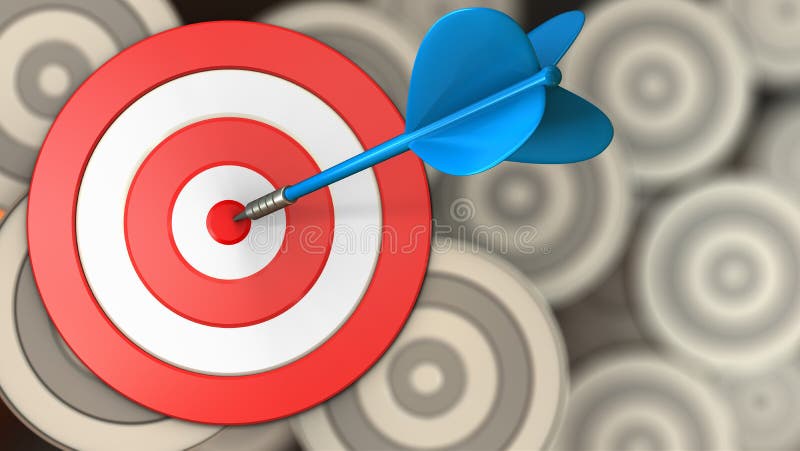 3d big taget with blue dart royalty free illustration