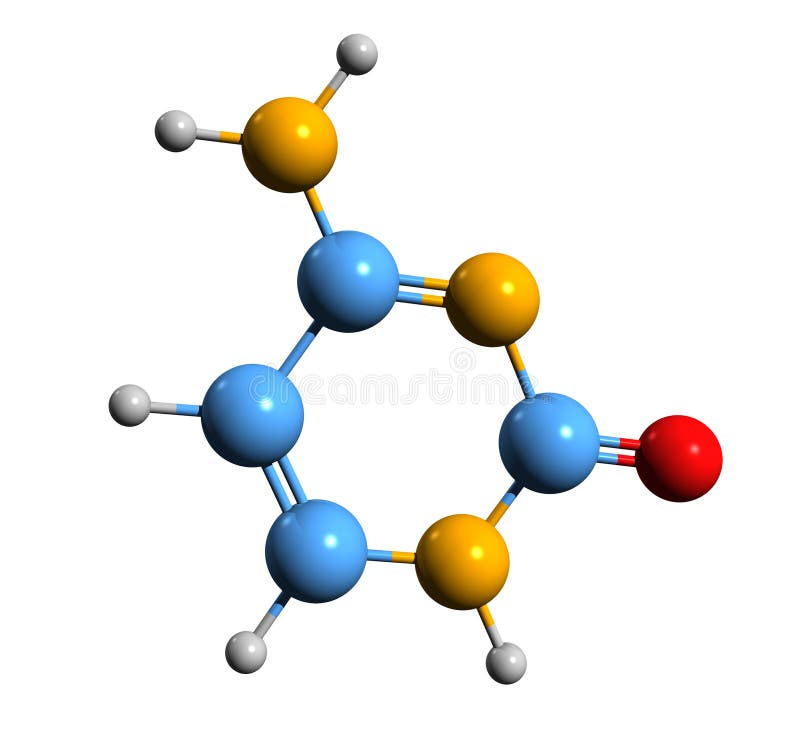 3d-bild av cytosinformeln i skelettet stock illustrationer