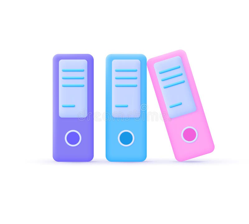 3d binder. Isolated object. Realistic template on white backdrop. Vector illustration file stock illustration