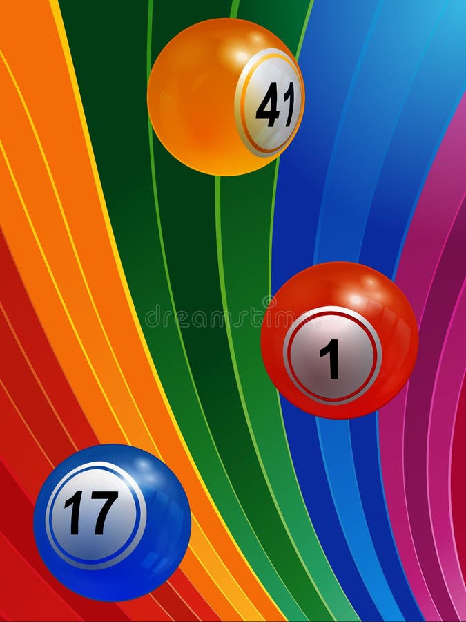 3D Bingo Balls Over Multicoloured Background Stock Illustration