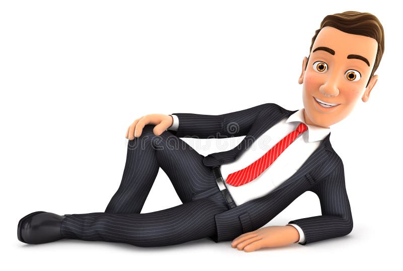 3d biznesmen kłama na podłoga royalty ilustracja 3d biznesmen kłama na podłoga royalty ilustracja