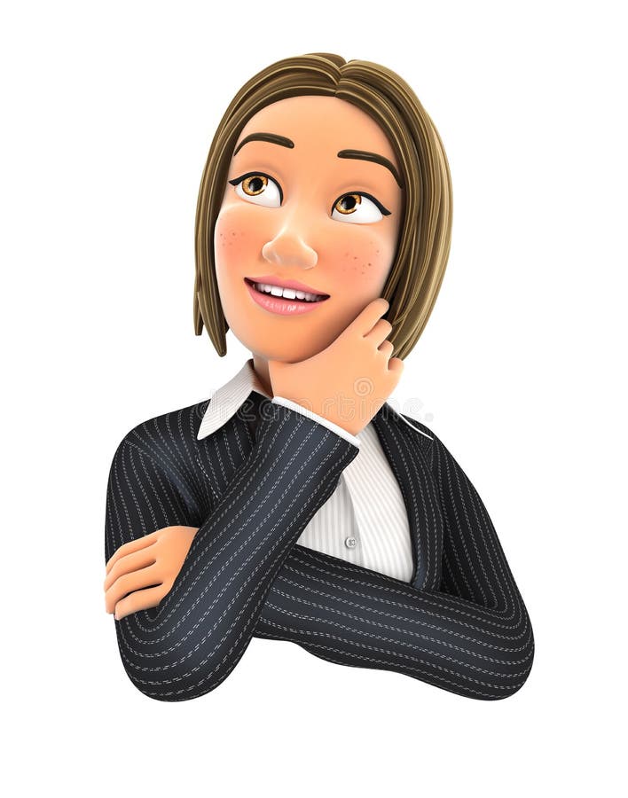 3d biznesowej kobiety g??wkowanie odp?aca si? ilustracja wektor 3d biznesowej kobiety g??wkowanie odp?aca si? ilustracja wektor