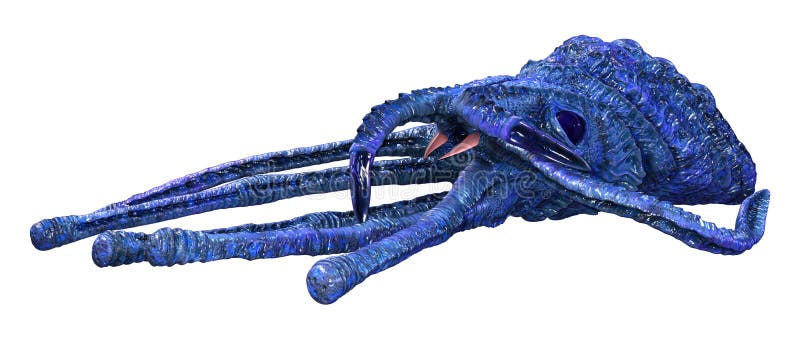 3d blauer Kalmar auf weiß stock abbildung