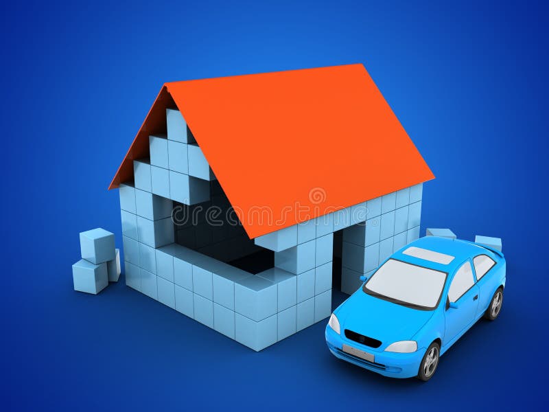 3d block house stock illustration. Illustration of personal 90472635