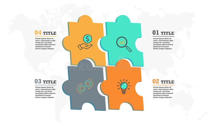 3D-blokken infographics stap voor stap met iconen stock illustratie