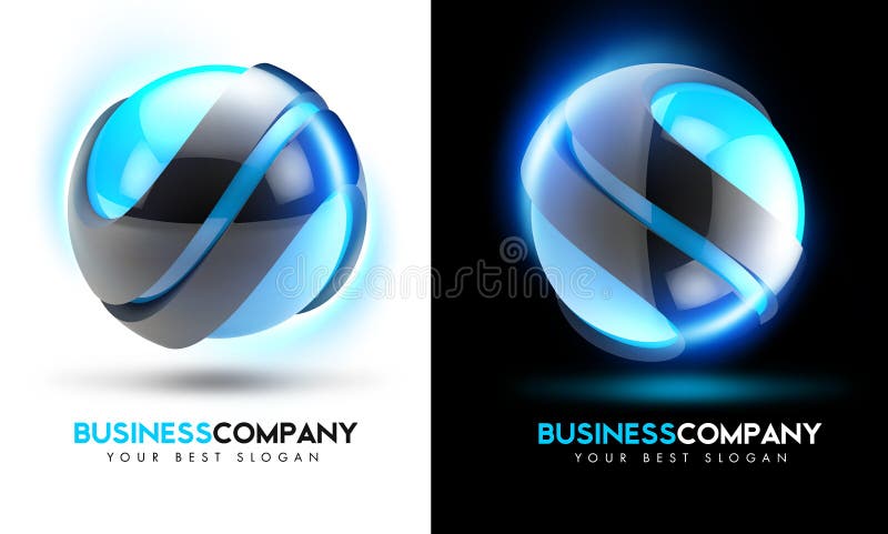 3D Blue Business Logo