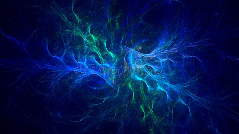 3D blue fractal light background