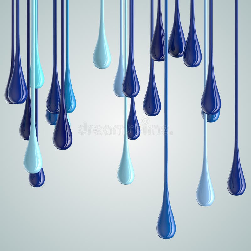 3D blue glossy paint drop blobs vector illustration 3D blue glossy paint drop blobs vector illustration