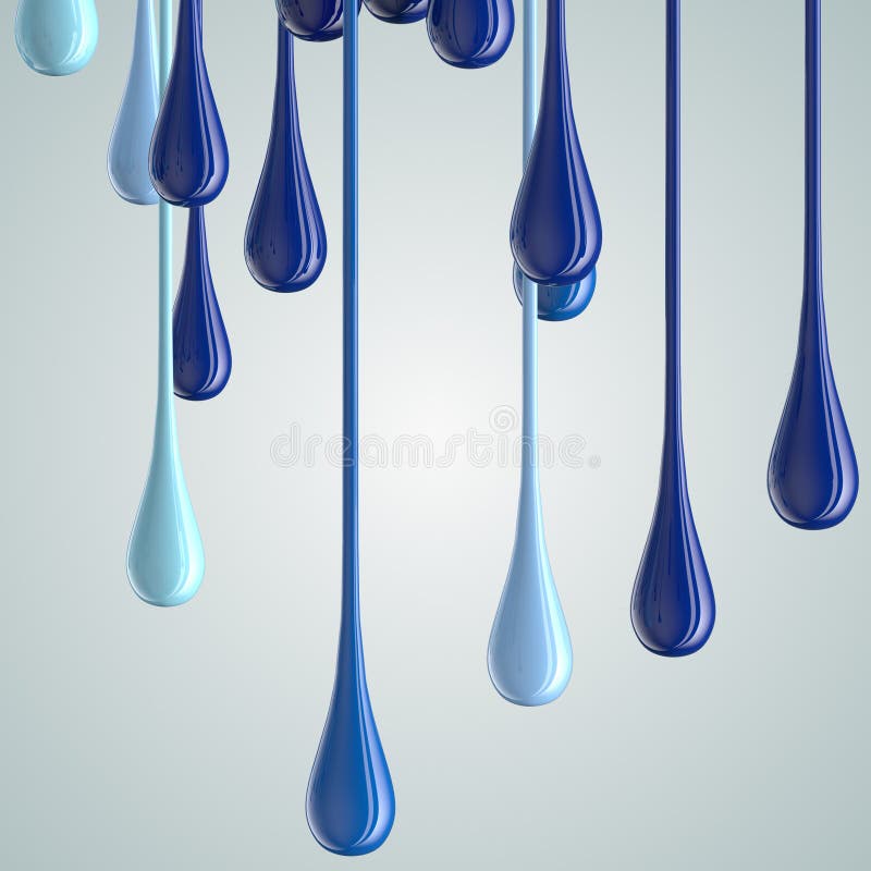 3D blue glossy paint drop blobs vector illustration 3D blue glossy paint drop blobs vector illustration