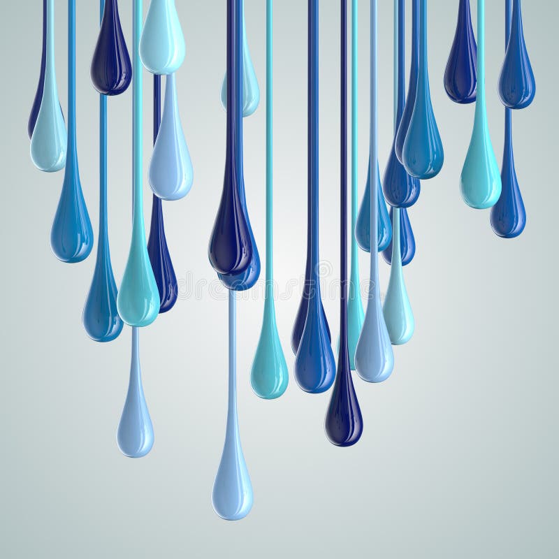 3D blue glossy paint drop blobs vector illustration 3D blue glossy paint drop blobs vector illustration