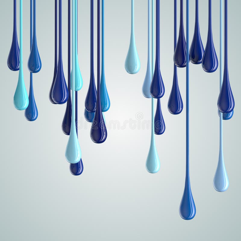 3D blue glossy paint drop blobs stock illustration 3D blue glossy paint drop blobs stock illustration