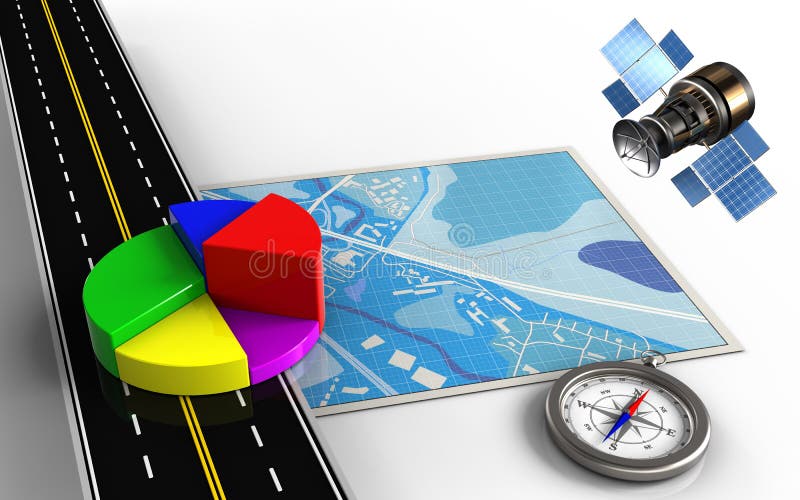 3d blue map stock illustration