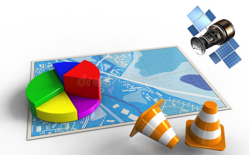 3d blue map royalty free illustration