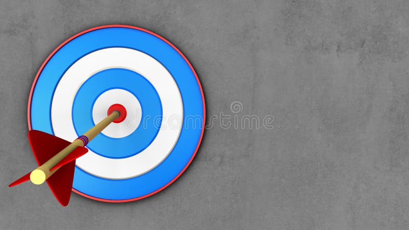 3d blue target with arrow vector illustration