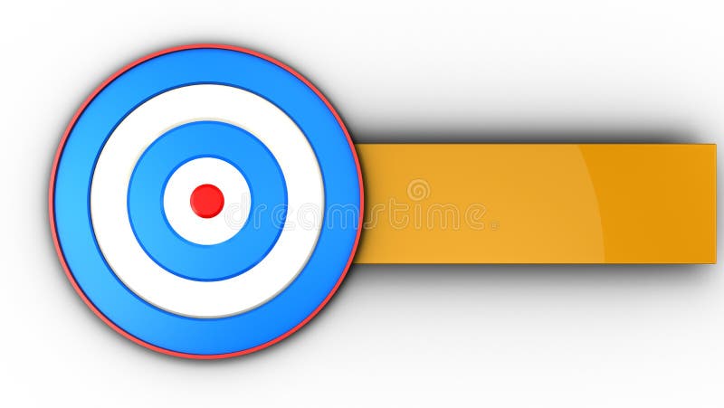 3d blue target with blank royalty free illustration
