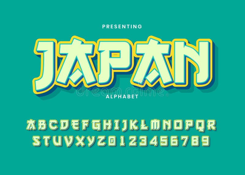 3d Bold Modern Typeface, Vibrant Cool Style Effect, Japanese Graffiti