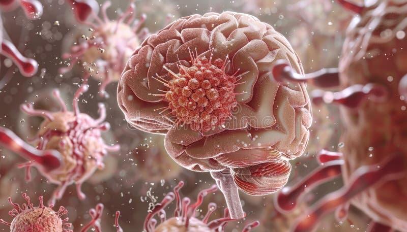 3D Brain Model Showing Parkinson S Disease Stock Illustration