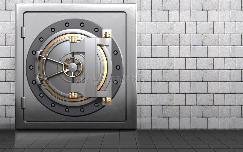 3d brandkast van de bankdeur vector illustratie