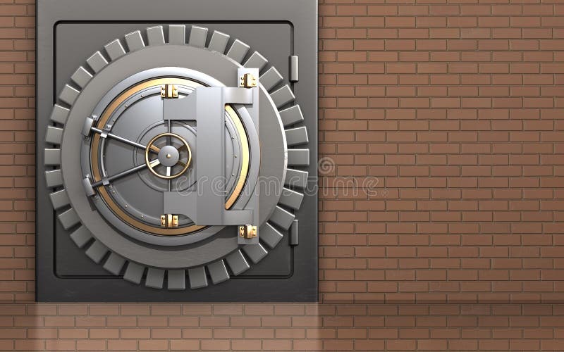 3D bankkluisdeur vector illustratie