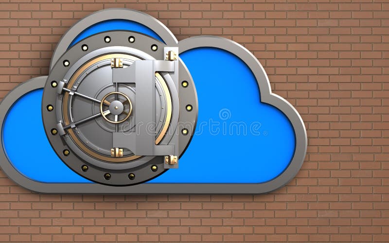 3d brandkast van de bankdeur royalty-vrije illustratie