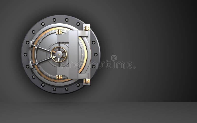 3d brandkast van de bankdeur royalty-vrije illustratie