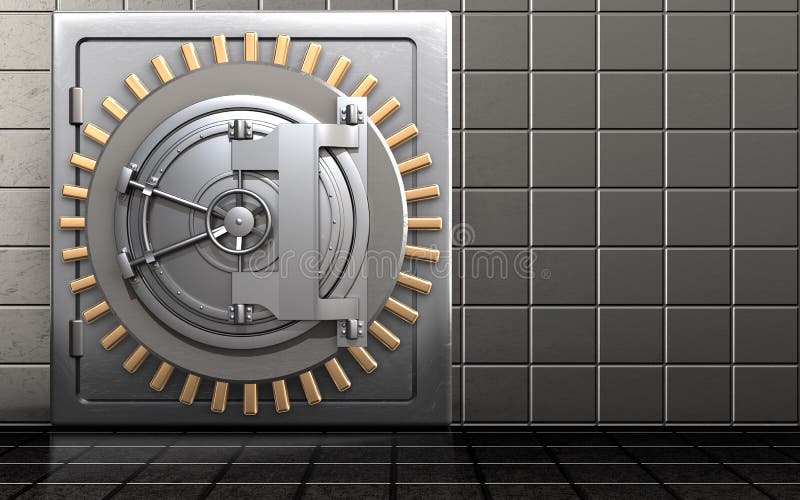 3d brandkast van het de deurmetaal van de staalbank royalty-vrije illustratie