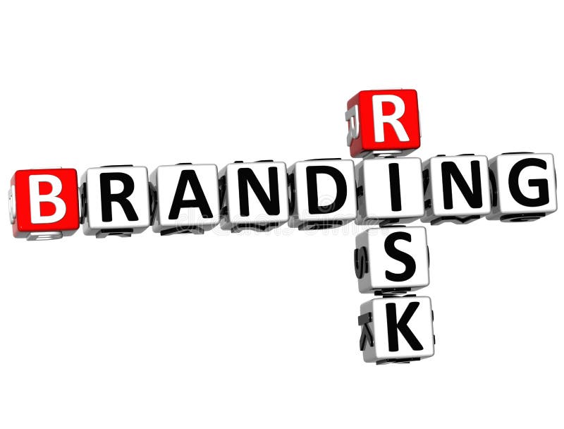 3D Branding Risk Crossword on white backgound. 3D Branding Risk Crossword on white backgound