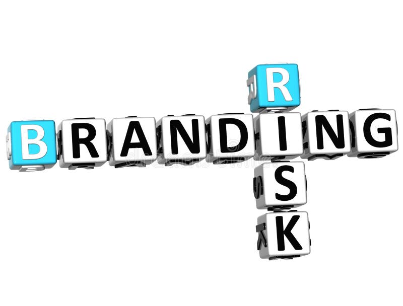 3D Branding Risk Crossword on white backgound. 3D Branding Risk Crossword on white backgound