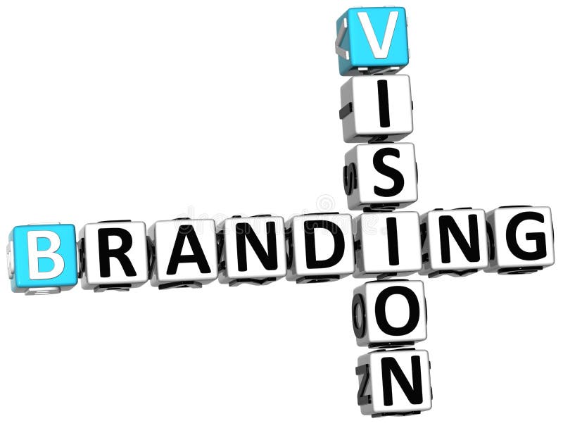 3D Branding Vision Crossword on white backgound. 3D Branding Vision Crossword on white backgound