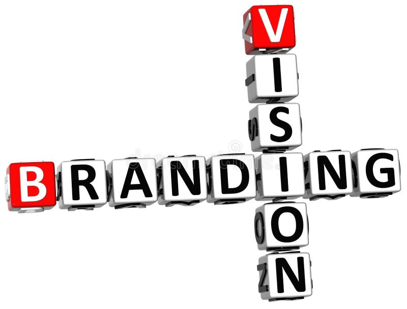 3D Branding Vision Crossword on white backgound. 3D Branding Vision Crossword on white backgound