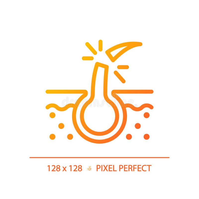 Pictogramă gradient linear subțire, subțire, pentru păr, 2d royalty free illustration