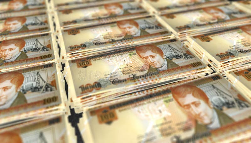 3D Bunch of Honduras 100 Lempiras Money Banknote