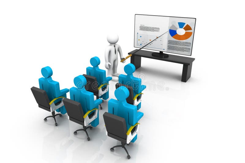 3d business persons at a Presentation