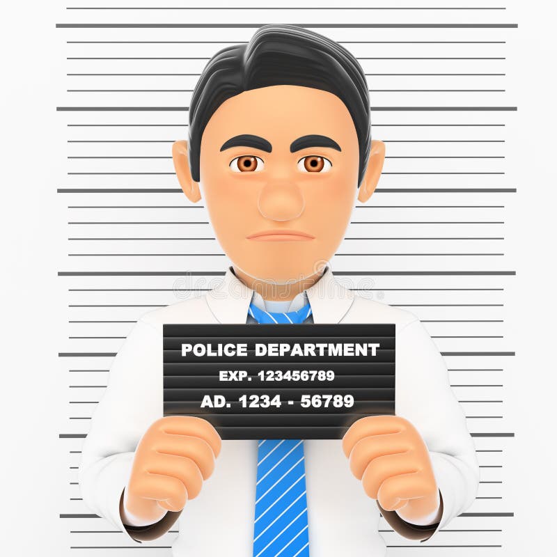 3D Businessman arrested. White collar criminal police photo stock illustration 3D Businessman arrested. White collar criminal police photo stock illustration