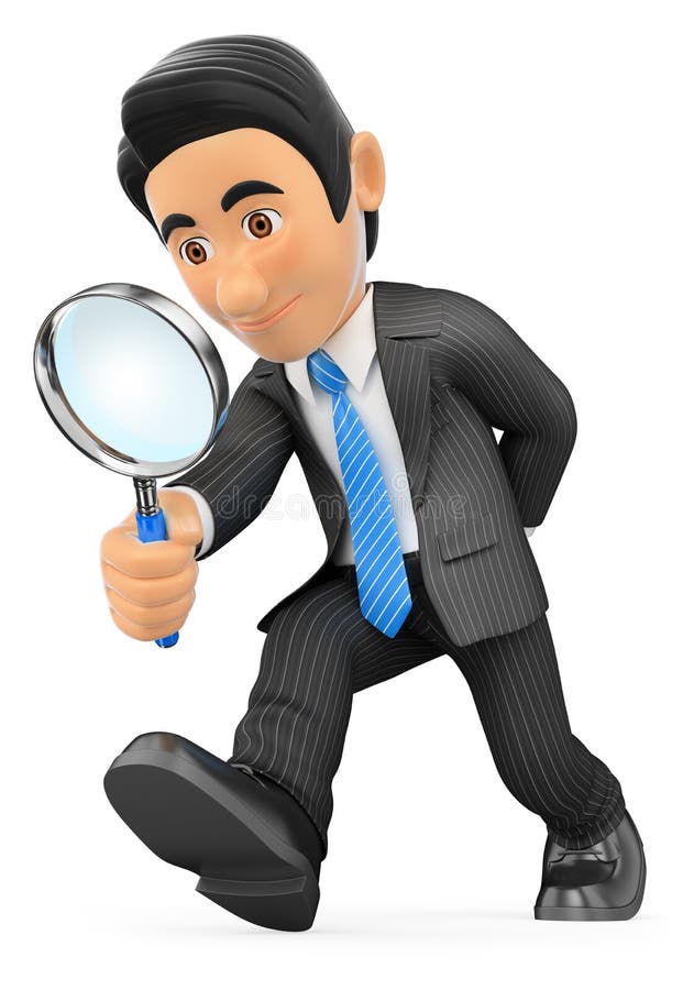 3d Character With Two Magnifying Glasses Stock Illustration - Download  Image Now - Men, Three Dimensional, Adult - iStock