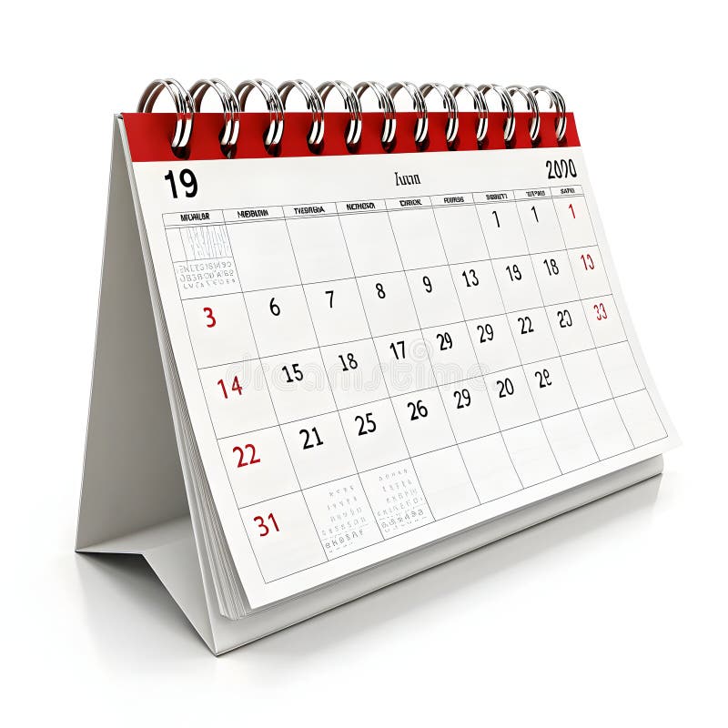 Calendar 3D rendering isolated on white background royalty free illustration