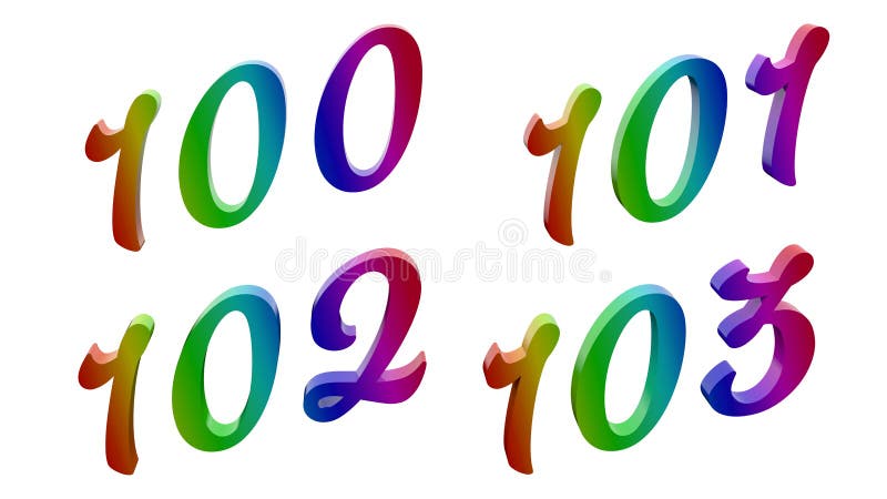 3D caligráfico rendeu dígitos ilustração stock 3D caligráfico rendeu dígitos ilustração stock
