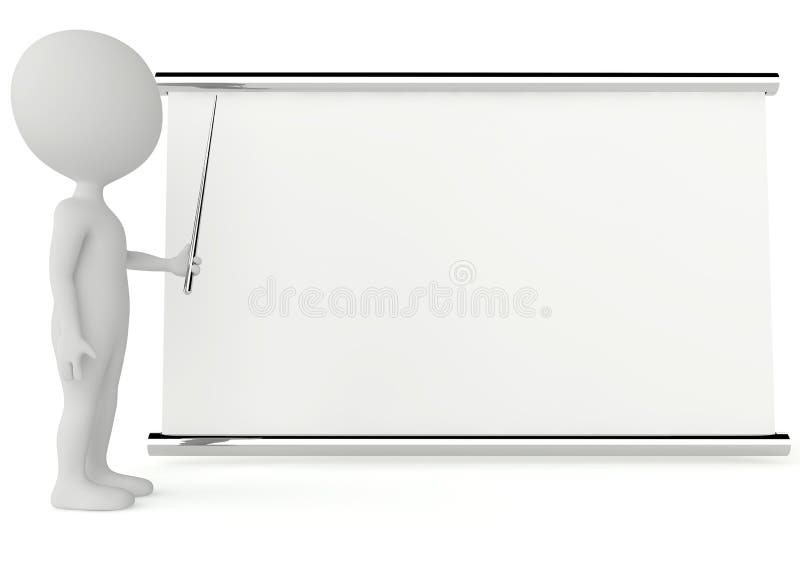 3d caracter umanoid cu panou gol vector illustration